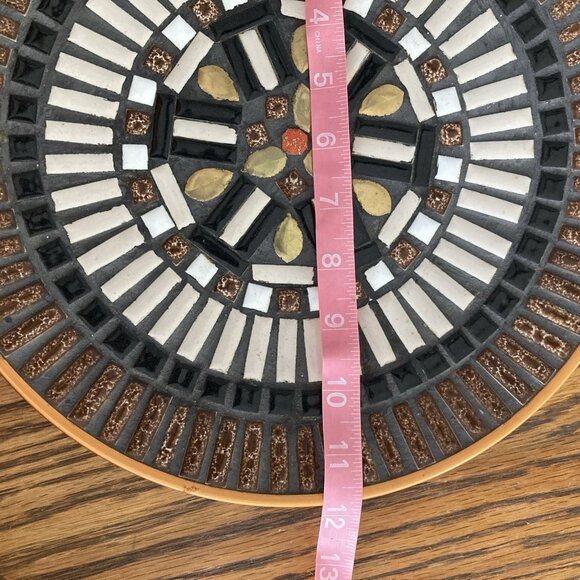 Vintage MCM Mosaic Tile Plate Decorative Decor Serving Mid Century - Picture 6 of 6